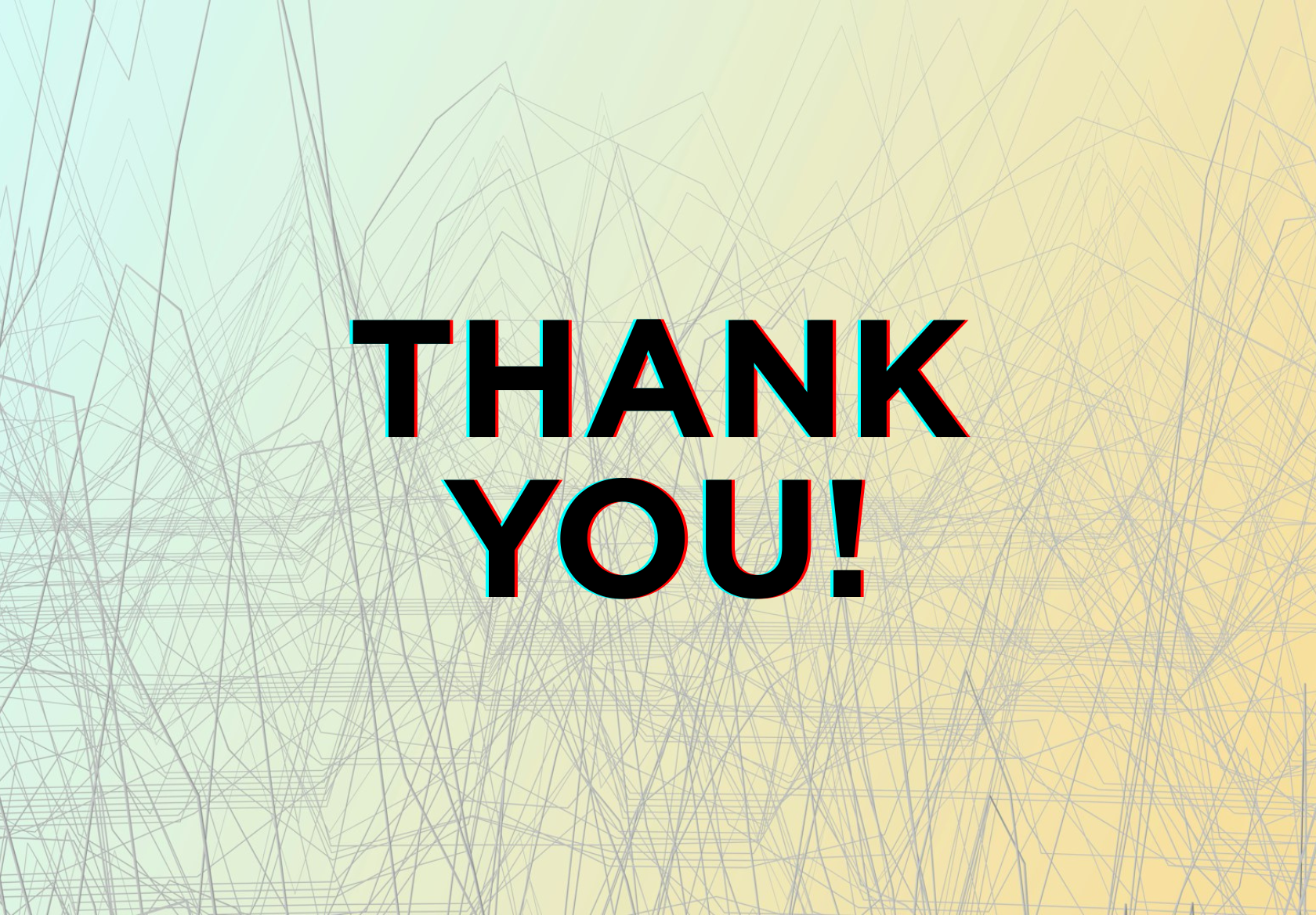 A riot of thin, gray lines against a pale yellow and green background. Image text reads: THANK YOU!